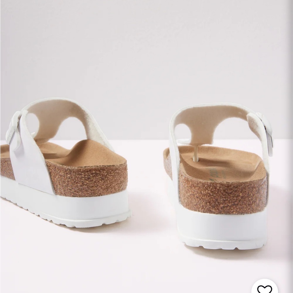 Papillio White Cork Footbed Thong Sandals with Buckle - Picture 4 of 10